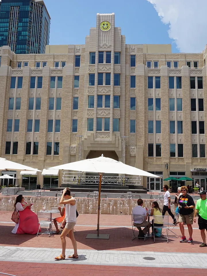 Sundance Square Plaza in downtown Fort Worth