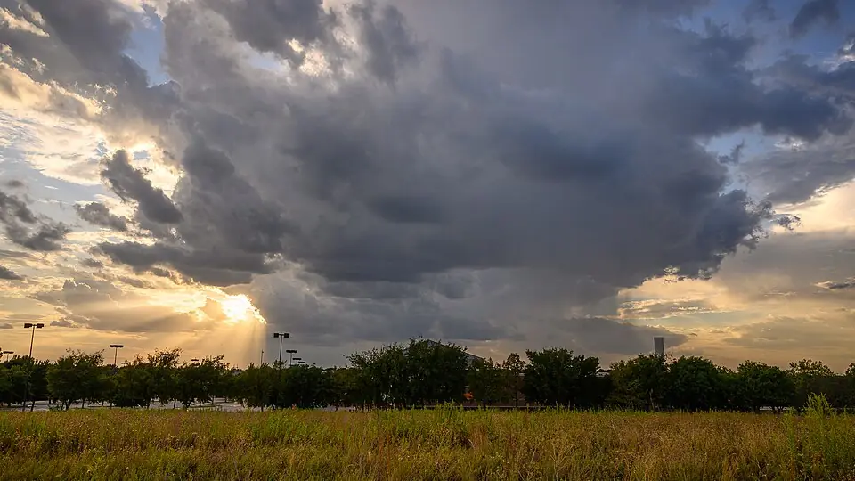 Sunset over the Flower Mound, the prairie hill the town is named for