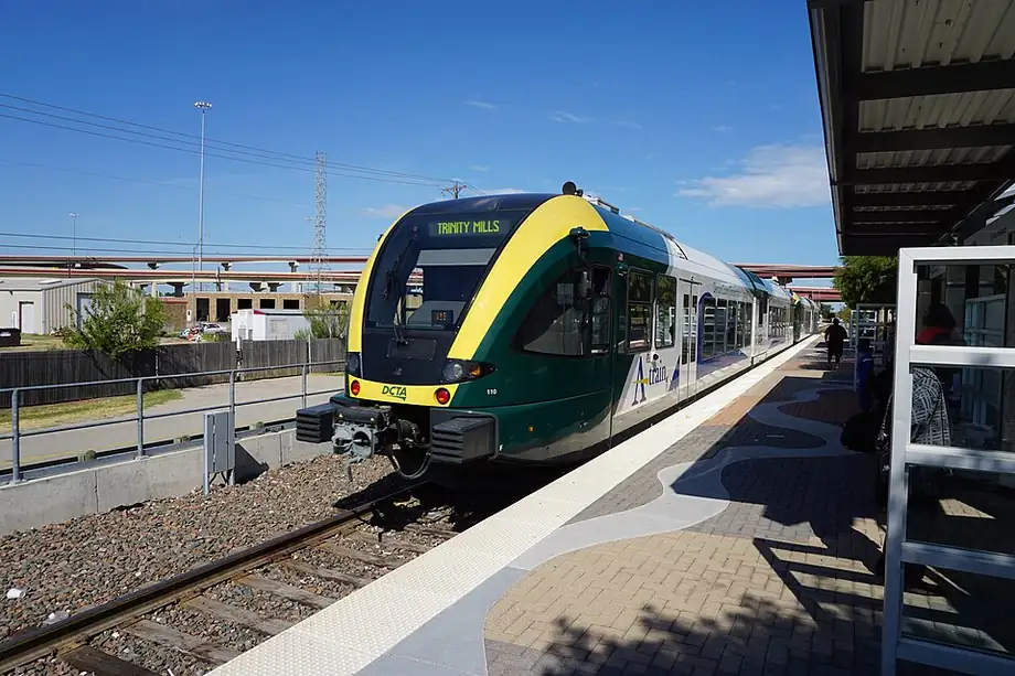 A DCTA A-train at Trinity Mills station