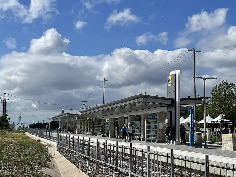 The Silver Line platform at UT Dallas station